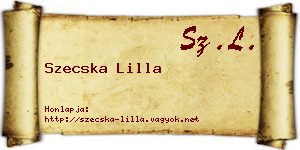 Szecska Lilla névjegykártya